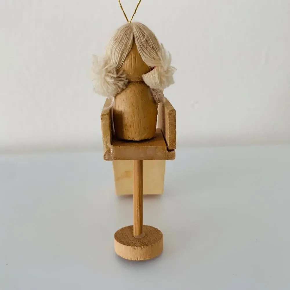 Vintage Wooden Dolly Ornament